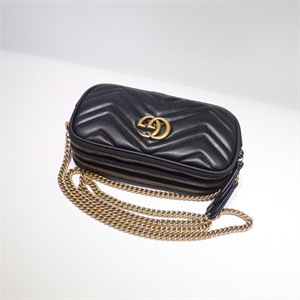 Gu.cci GG Marmont Mini Chain Bag Black Leather 546581