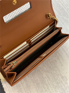Gu.cci Diana Chain Wallet Brown Leather 658243