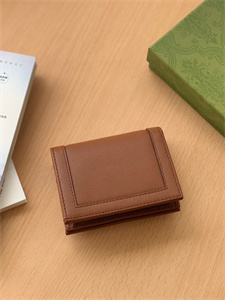 Gu.cci Diana Card Case Wallet Brown Leather 658244