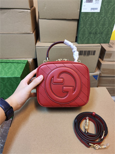 Gu.cci Blondie Top Handle Bag Red Leather 744434
