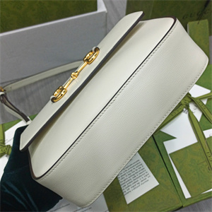 Gu.cci Horsebit 1955 Small Shoulder Bag White leather 645454