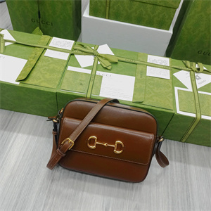 Gu.cci Horsebit 1955 Small Shoulder Bag Brown leather 645454