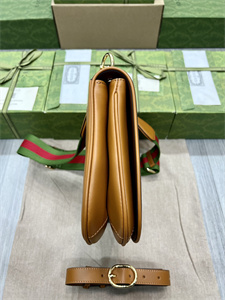 Gu.cci Blondie Medium Top Handle Bag Brown Leather 721172