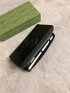 Gu.cci Blondie Zip Around Wallet Black Leather 760312