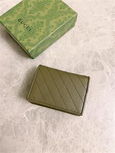 Gu.cci Blondie Card Case Wallet Dark Grey Leather 760317