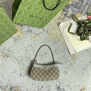 Gu.cci Ophidia Mini Bag GG Supreme Canvas Silver 764960