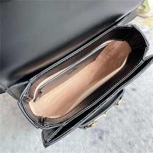 Gu.cci Horsebit 1955 Rounded Belt Bag Black Leather 760198