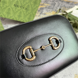 Gu.cci Horsebit 1955 Small Shoulder Bag Black Leather 760196