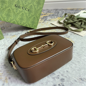 Gu.cci Horsebit 1955 Small Shoulder Bag Brown Leather 760196