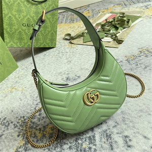Gu.cci GG Marmont Half Moon Shaped Mini Bag Light Green 699514