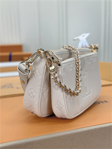 L.V  Multi Pochette Accessories Monogram Empreinte Grained Cowhide Cream M80399