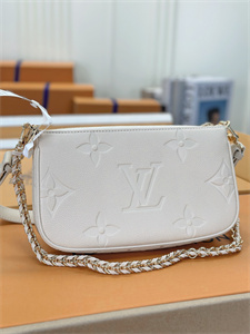 L.V  Multi Pochette Accessories Monogram Empreinte Grained Cowhide Cream M80399