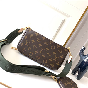 L.V Multi Pochette Accessories Monogram Canvas Khaki Strap M44813