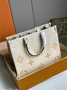 L.V ONTHEGO MM Monogram Empreinte Cream/Saffron M45717