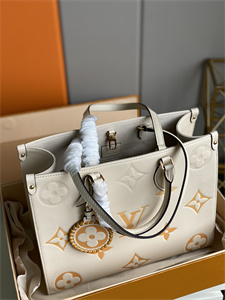 L.V ONTHEGO MM Monogram Empreinte Cream/Saffron M45717