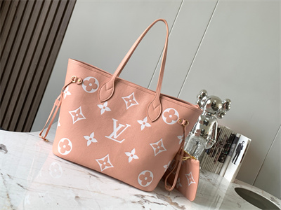 L.V Neverful MM Monogram Empreinte Pink M46329