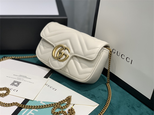 Gu.cci GG Marmont  Mini Bag White 476433