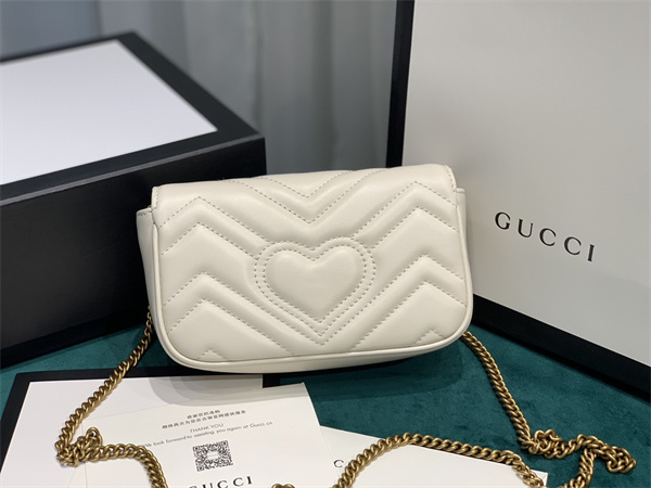 Gu.cci GG Marmont  Mini Bag White 476433