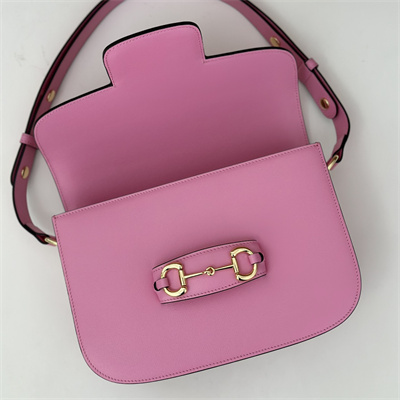 Gucci Horsebit 1955 Shoulder Bag Pink Leather 602204