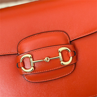 Gucci Horsebit 1955 Shoulder Bag Orange Leather 602204