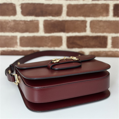 Gucci Horsebit 1955 Shoulder Bag Burgundy Leather 602204