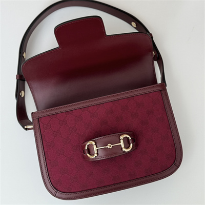 Gucci Horsebit 1955 Shoulder Bag GG Canvas Burgundy 602204