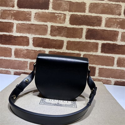 Gu.cci Horsebit 1955 Mini Rounded Bag Black Leather 760191