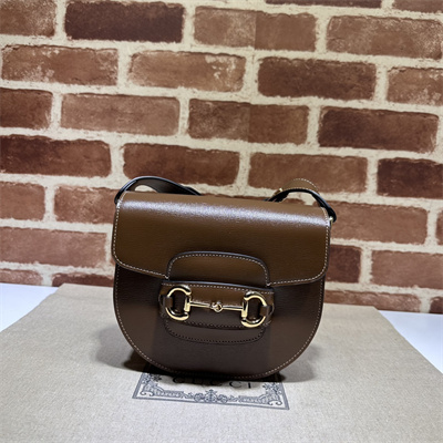 Gu.cci Horsebit 1955 Mini Rounded Bag Brown Leather 760191