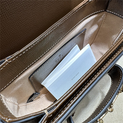 Gu.cci Horsebit 1955 Mini Rounded Bag Brown Leather 760191