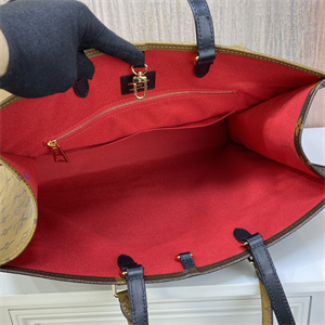 L.V ONTHEGO GM Monogram Canvas with Black Leather Long Strap M45320