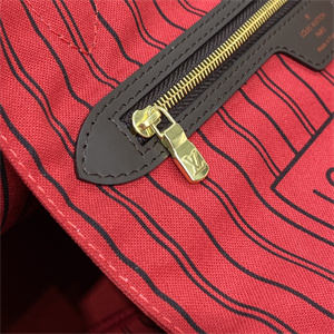 L.V Neverful MM Damier Ebene Inside Red N41358