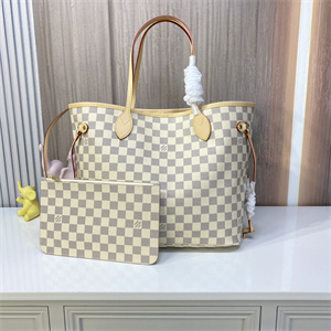 L.V Neverful MM Damier Azur Inside Cream N41361