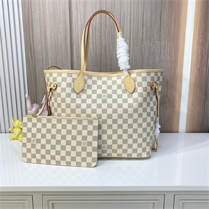 L.V Neverful MM Damier Azur Inside Pink N41605