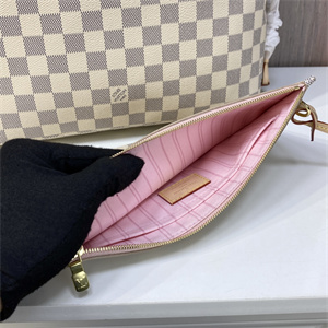 L.V Neverful MM Damier Azur Inside Pink N41605