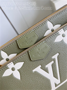 L.V  Multi Pochette Accessories Monogram Empreinte Grained Cowhide Green M80399