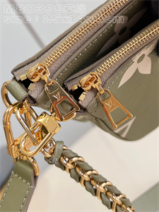 L.V  Multi Pochette Accessories Monogram Empreinte Grained Cowhide Green M80399