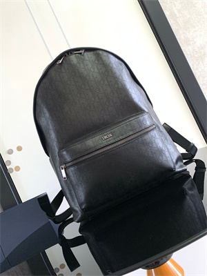 Dior Backpack Black Oblique Calfskin