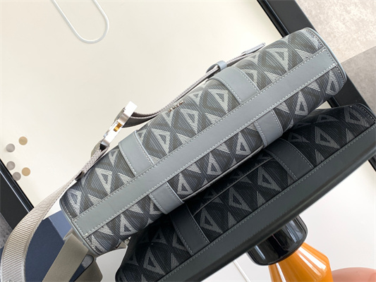 Di.or Lingot Briefcase Grey CD diamond Canvas And Smooth Calfskin