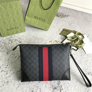 Gu.cci GG Supreme  Clutch With Web 523603