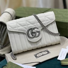 Gu.cci GG Marmont Mini  Bag White 474575