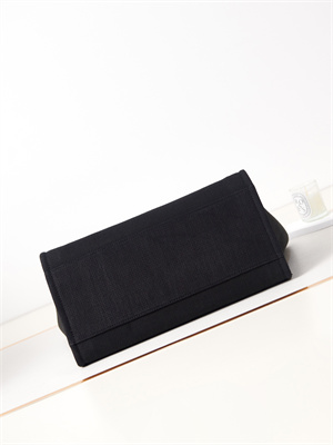 Cha.nel Deauville Large Shopping Bag Mixed Fibers Gold Tone Metal Black A66941