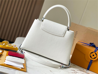 L.V Capucines MM Bag Taurillon Leather White M22055