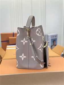L.V Néonoé MM Bag Monogram Empreinte Tourterelle/Cream M45497