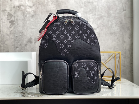 L.V MultiPocket Backpack Taurillon Leather& Monogram Denim Black M45973