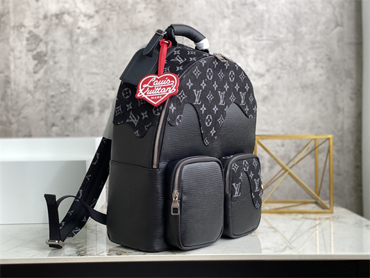 L.V MultiPocket Backpack Taurillon Leather& Monogram Denim Black M45973