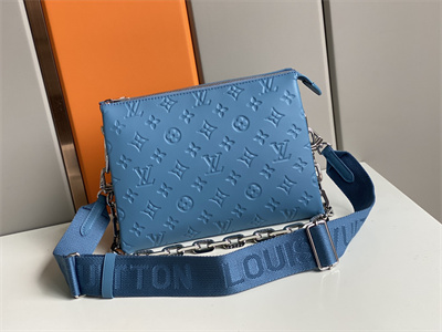 L.V Coussin PM Bag Monogram Embossed Lambskin Grey Blue M57790