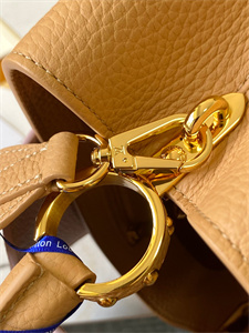 L.V Capucines MM Bag Taurillon  Leather Dark Beige/Pink M59466