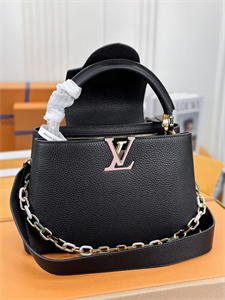 L.V Capucines MM Bag Taurillon  Leather Black M21798