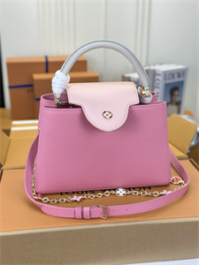 L.V Capucines MM Bag Taurillon Leather Sakura Pink M22375