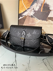 L.V Diane Bag Monogram Empreinte Cowhide Black M46386